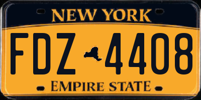 NY license plate FDZ4408