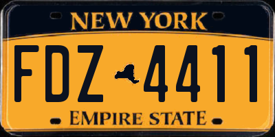 NY license plate FDZ4411