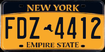 NY license plate FDZ4412