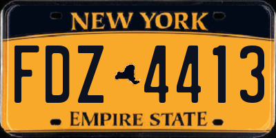 NY license plate FDZ4413