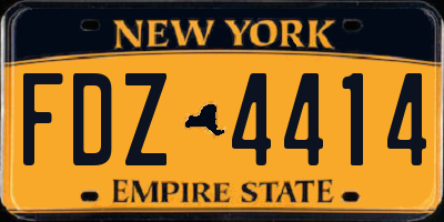 NY license plate FDZ4414
