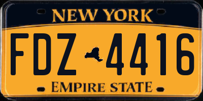NY license plate FDZ4416