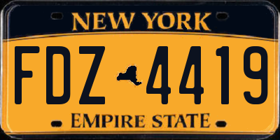 NY license plate FDZ4419