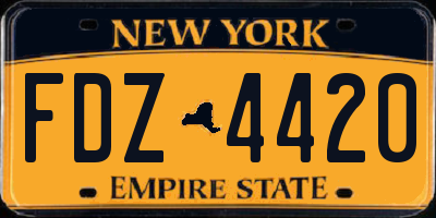 NY license plate FDZ4420