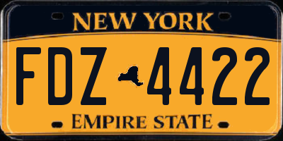 NY license plate FDZ4422