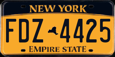NY license plate FDZ4425