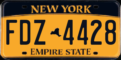 NY license plate FDZ4428