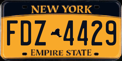 NY license plate FDZ4429