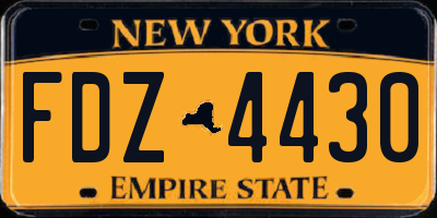 NY license plate FDZ4430