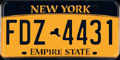 NY license plate FDZ4431
