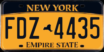 NY license plate FDZ4435