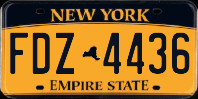 NY license plate FDZ4436