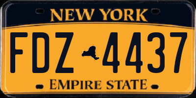 NY license plate FDZ4437
