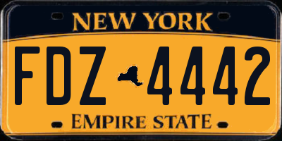 NY license plate FDZ4442
