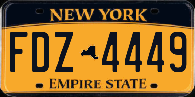 NY license plate FDZ4449