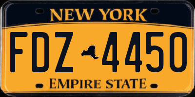 NY license plate FDZ4450