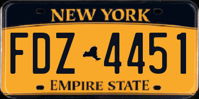 NY license plate FDZ4451