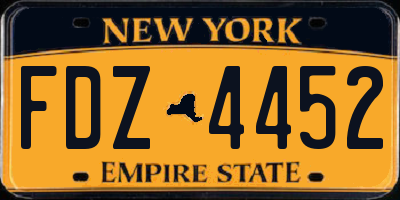NY license plate FDZ4452