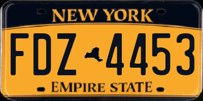 NY license plate FDZ4453
