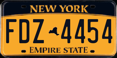 NY license plate FDZ4454