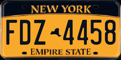 NY license plate FDZ4458