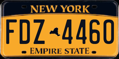 NY license plate FDZ4460