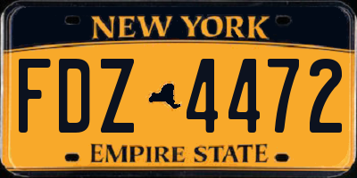 NY license plate FDZ4472