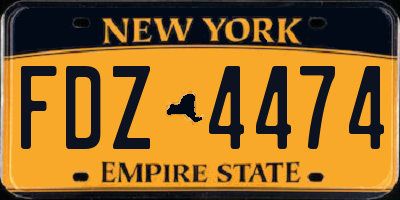 NY license plate FDZ4474