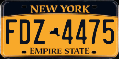 NY license plate FDZ4475