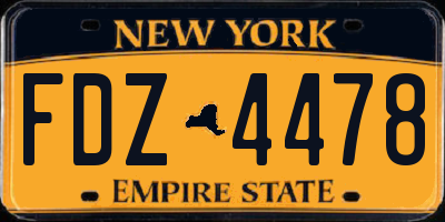NY license plate FDZ4478