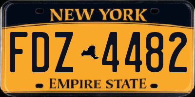 NY license plate FDZ4482