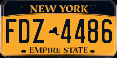 NY license plate FDZ4486