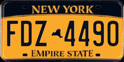 NY license plate FDZ4490