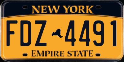 NY license plate FDZ4491