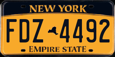 NY license plate FDZ4492