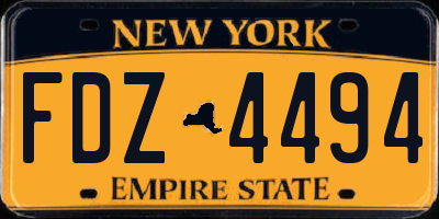 NY license plate FDZ4494