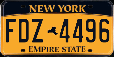 NY license plate FDZ4496