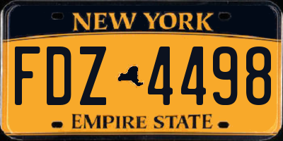 NY license plate FDZ4498