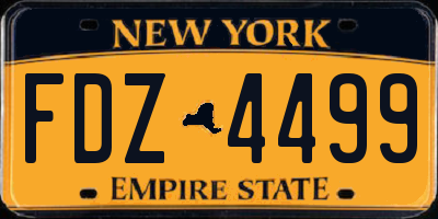 NY license plate FDZ4499