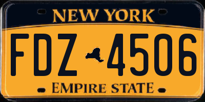 NY license plate FDZ4506