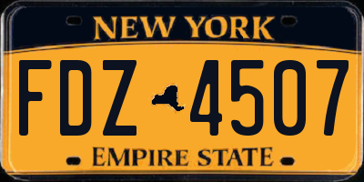 NY license plate FDZ4507