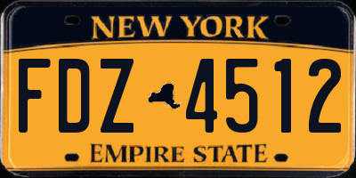 NY license plate FDZ4512