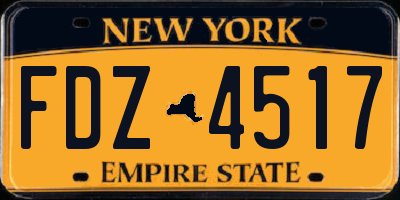 NY license plate FDZ4517