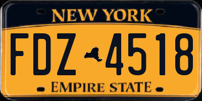 NY license plate FDZ4518