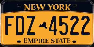 NY license plate FDZ4522