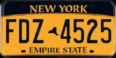 NY license plate FDZ4525