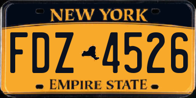NY license plate FDZ4526
