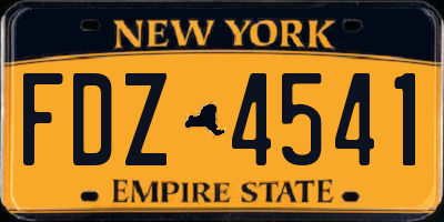 NY license plate FDZ4541