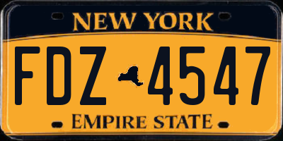 NY license plate FDZ4547