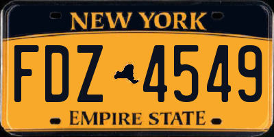 NY license plate FDZ4549